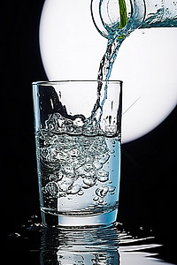 倒入水杯的水背景图片_冷水被倒入玻璃杯中
