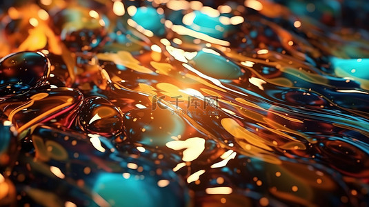 抽象环氧树脂背景上反射光的 3d 插图