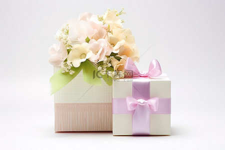 纸巾盒子样机背景图片_盒子和纸巾，花瓶里有鲜花