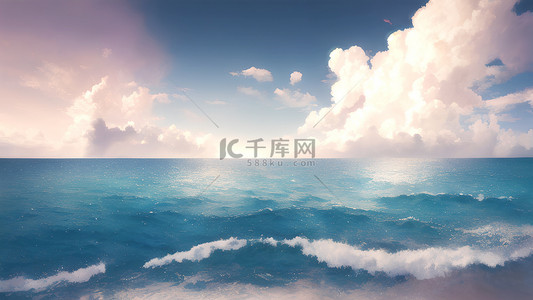 蓝色大海大海背景图片_大海海浪天空