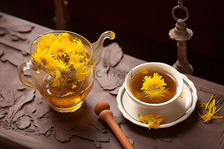 老茶馆的黄蒲公英茶