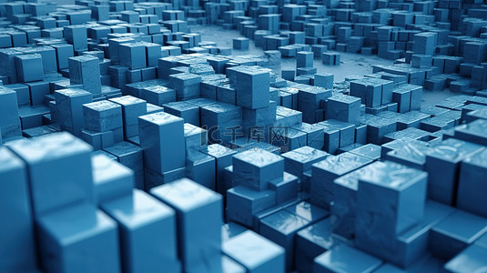 3d积木背景图片_3D 渲染的构建块中蓝色的变化