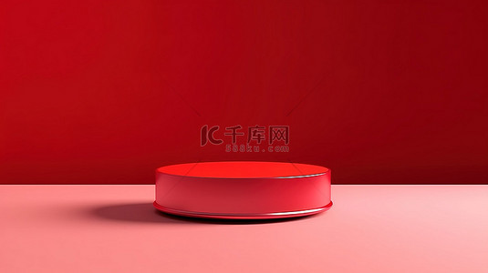 简约横幅背景图片_带有简约背景的红色讲台非常适合 3D 产品演示