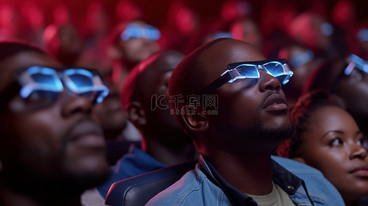 不同的观众在当代电影院欣赏 3D 电影