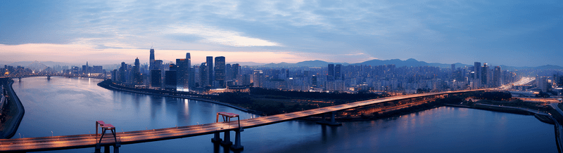 大江大河背景图片_黄昏时鸟瞰城市和一条大河