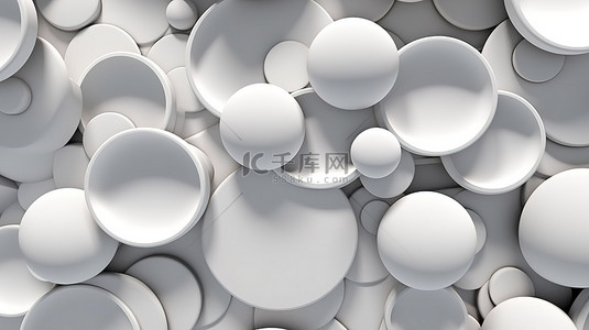 阵列圆圈背景图片_白色圆形阵列形成现代抽象 3D 设计