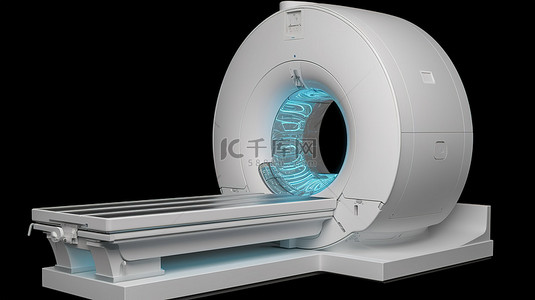 核磁共振设备扁平背景图片_以 3D 形式渲染的 mri 扫描设备，包含剪切路径