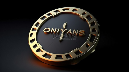 黑色背景上带有空白空间的 onlyfans 徽标的 3d 插图