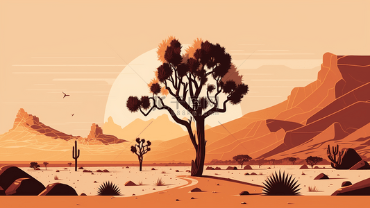 沙漠日落背景