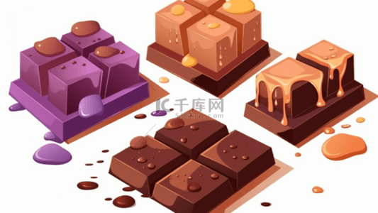 巧克力多口味组合卡通背景