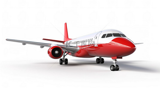 离开背景图片_3d 隔离中的高容量红色飞机一架大型客机