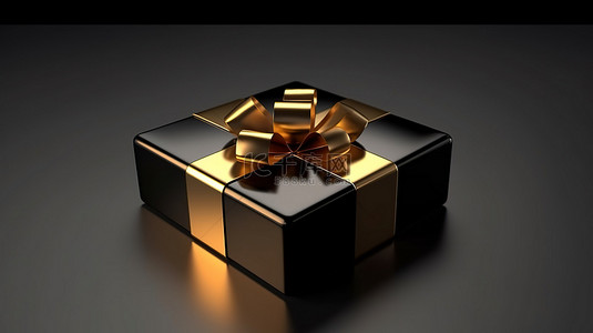 3D 渲染礼品盒的插图，带有金色丝带蝴蝶结，非常适合黑色星期五购物