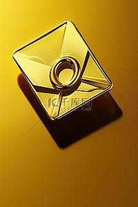 黄色封面旁边的金色电子邮件图标