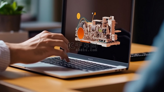 笔记本电脑传输背景图片_工程师将 3D 模型文件从笔记本电脑裁剪图像传输到打印机