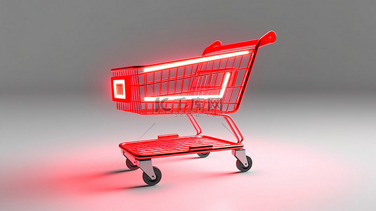 红色食品背景图片_全球购物体验发光的红色箭头引导您的购物车通过虚拟通道 3D 渲染