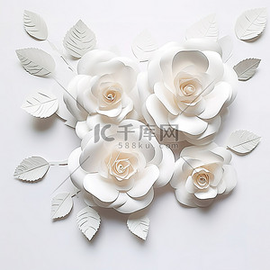艺术家莎拉摩尔正在用白纸制作纸玫瑰