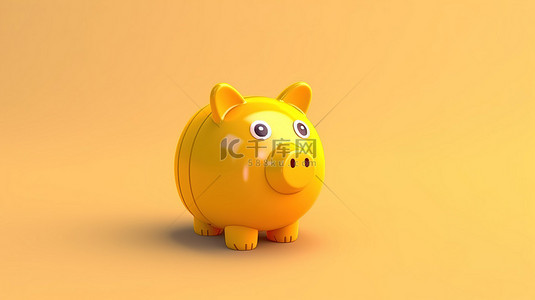 可爱卡通小猪背景图片_三维存钱罐概念化