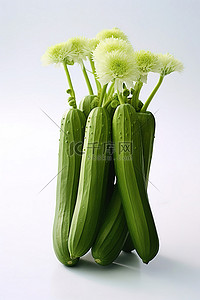 马克笔蔬菜背景图片_白色表面花瓶风格的黄瓜