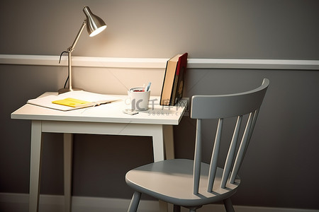 一把艾草背景图片_一把灰色的椅子一本书和一盏灯
