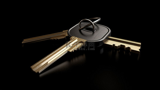 3d 渲染视图中的房屋钥匙