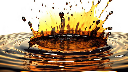 动态水背景图片_喷泉动态抽象背景中的墨水喷雾与 3D 油溅