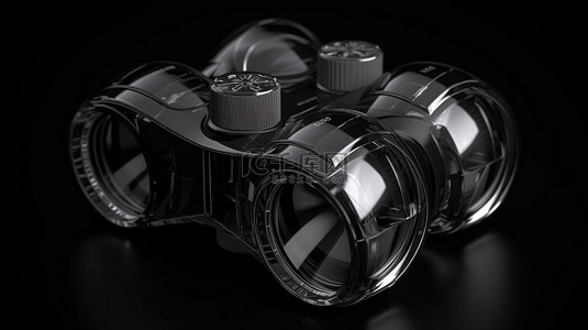 潜水望远镜背景图片_孤立的黑色背景 3d 呈现 x 射线双筒望远镜