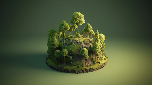 插图世界环境日 3D 渲染，具有充足的文本空间