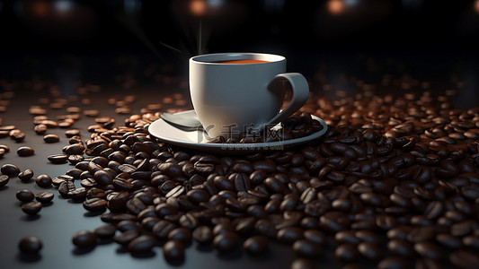 cafe背景图片_咖啡饮品热饮咖啡豆