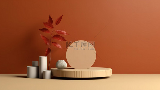 简单的背景 3D 渲染场景非常适合展示产品