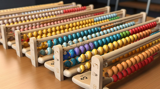 彩色木制 3d 算盘玩具套装的集合
