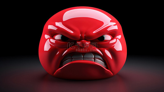 柴犬表情背景图片_3d 中带有愤怒表情的火红色图释