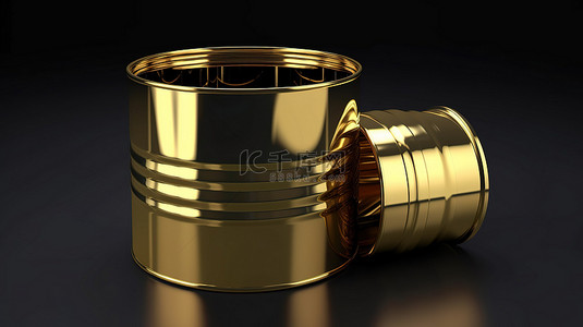 油桶上金条的商业概念 3d 渲染