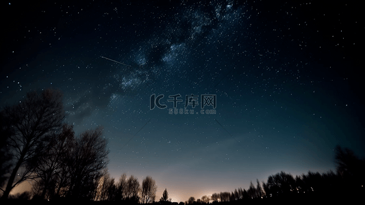 森林梦幻背景图片_森林风景夜晚天空繁星广告背景