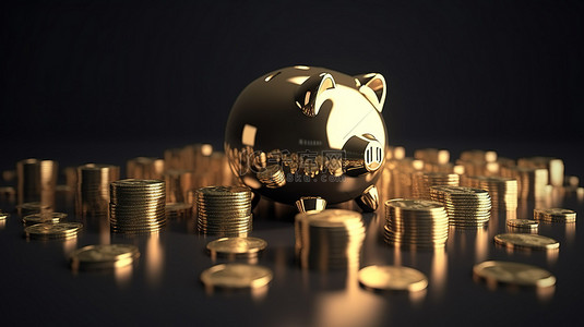 安全帽gif背景图片_金币流入存钱罐金融投资的 3D 图