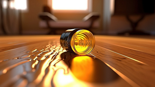 吸管壶背景图片_房间内供应的油基饮料的 3D 插图
