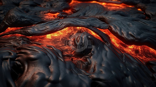 火山插图背景图片_3d 渲染中的火山岩浆抽象背景