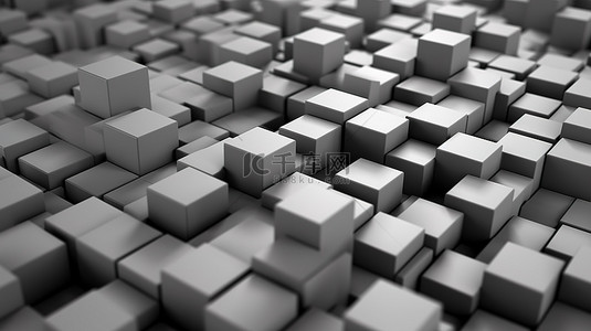现代 3d 渲染的灰色方形背景设计