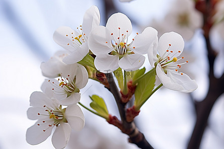 盛开的花背景图片_树上开着一些白色的花
