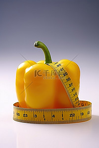 减肥,背景图片_黄辣椒用卷尺和减肥