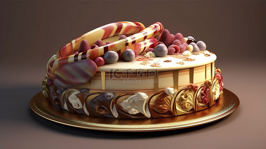 令人惊叹的 3D 蛋糕设计非常适合邀请卡演示和横幅