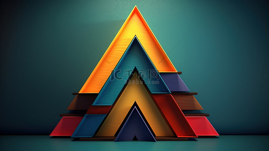 不可能形状背景图片_无法解决的形状不可能三角形的充满活力的 3D 插图