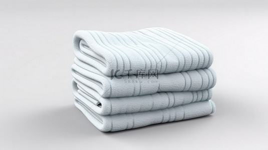 折叠毛巾背景图片_隔离和 3D 渲染的折叠毛巾的模型