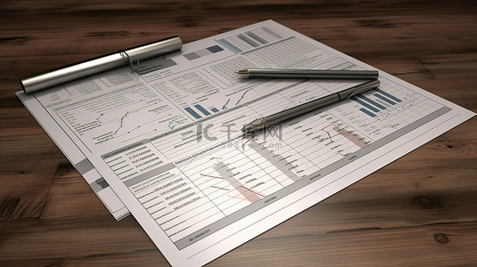 财务单背景图片_包含元素和 3D 渲染的完整表单