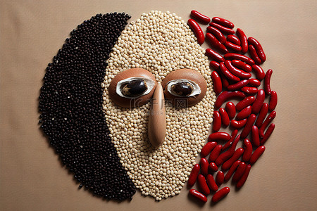 微信表情包背景图片_一些豆子和一个脸型辣椒