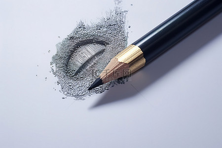 铅笔灰色背景图片_一支带有灰色化妆品污迹的铅笔