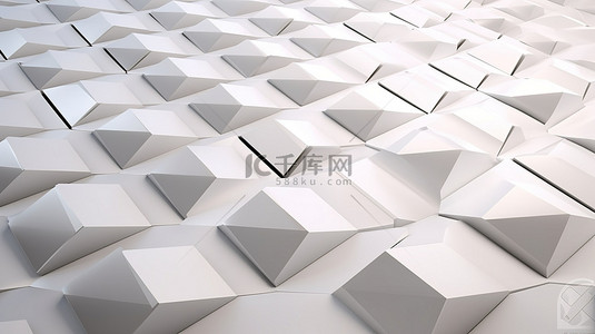 纹理白色背景背景图片_3d 白色六角形双金字塔图案背景