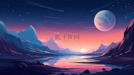 月球背景图片_游戏太空紫色