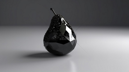 梨形黑钻石宝石 3D 渲染