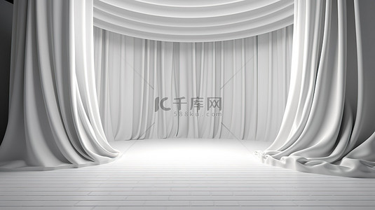 白色舞台背景图片_3d 渲染中的白色舞台背景