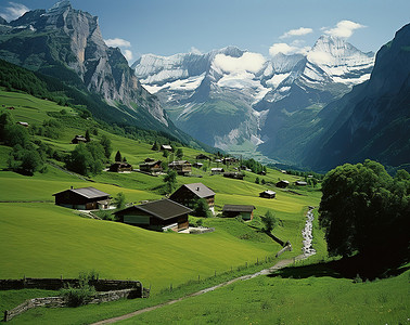瑞士埃尔伯恩谷的村庄